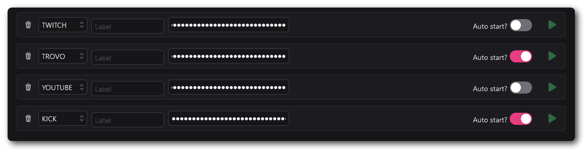 Example Target Configuration with Autostarts enabled
