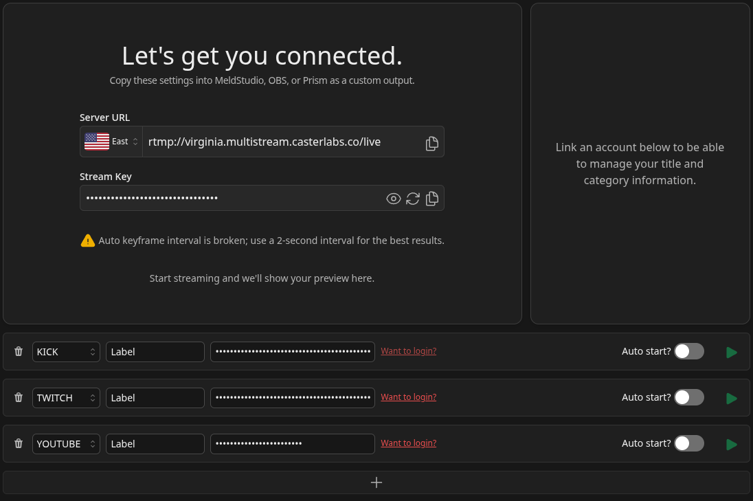 Let's get you connected screen