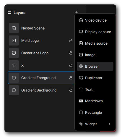 Meld Studio Layer Dropdown