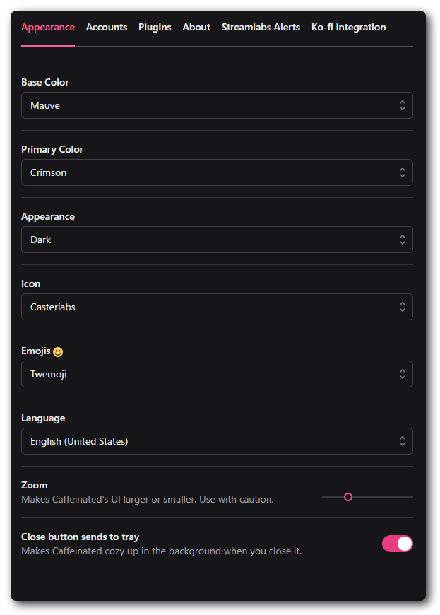 Appearance Settings